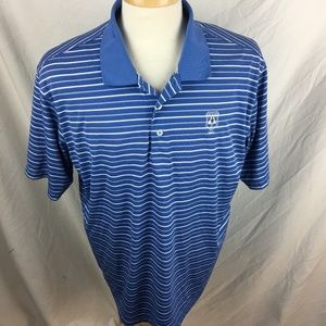 Adidas XL Blue Stripe Golf Polo Climalite